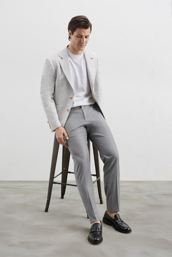 Pantaloni in lana e viscosa con bande elastiche laterali - Pal Zileri shop online