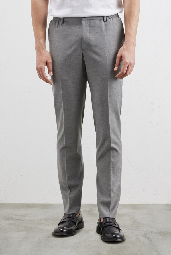 Pantaloni in lana e viscosa con bande elastiche laterali - Pal Zileri shop online