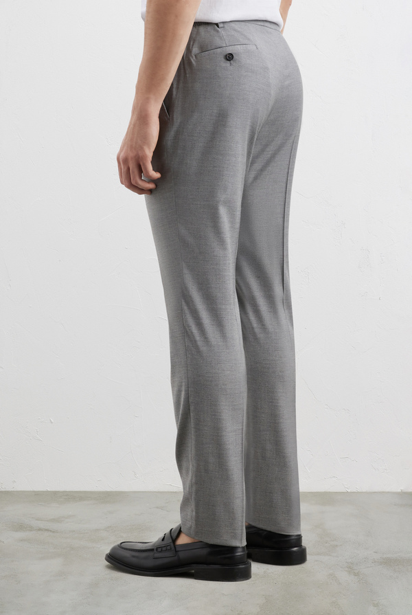 Pantaloni in lana e viscosa con bande elastiche laterali - Pal Zileri shop online