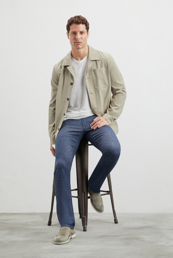 Denim in cotone e lino effetto melange - Pal Zileri shop online
