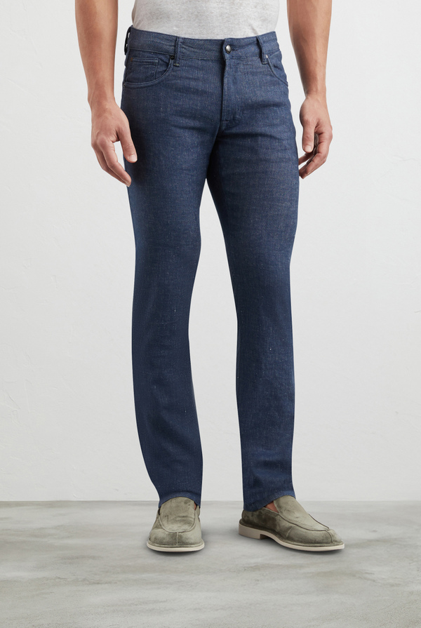 Denim in cotone e lino effetto melange - Pal Zileri shop online