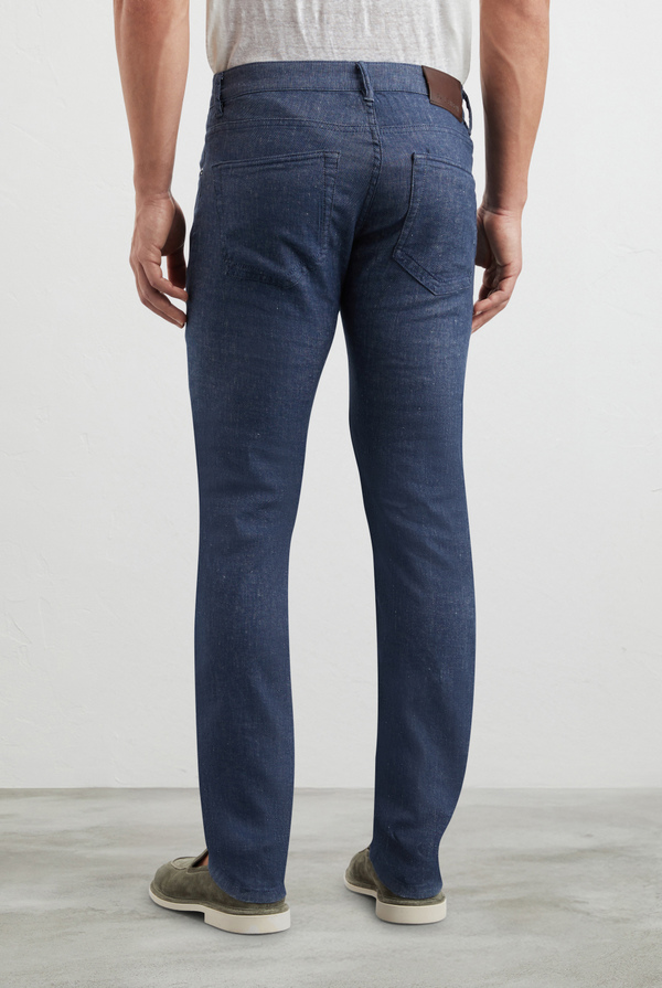 Denim in cotone e lino effetto melange - Pal Zileri shop online