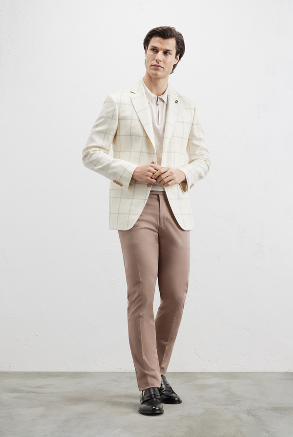 Vicenza jacket in windowpane wool and linen - Pal Zileri shop online