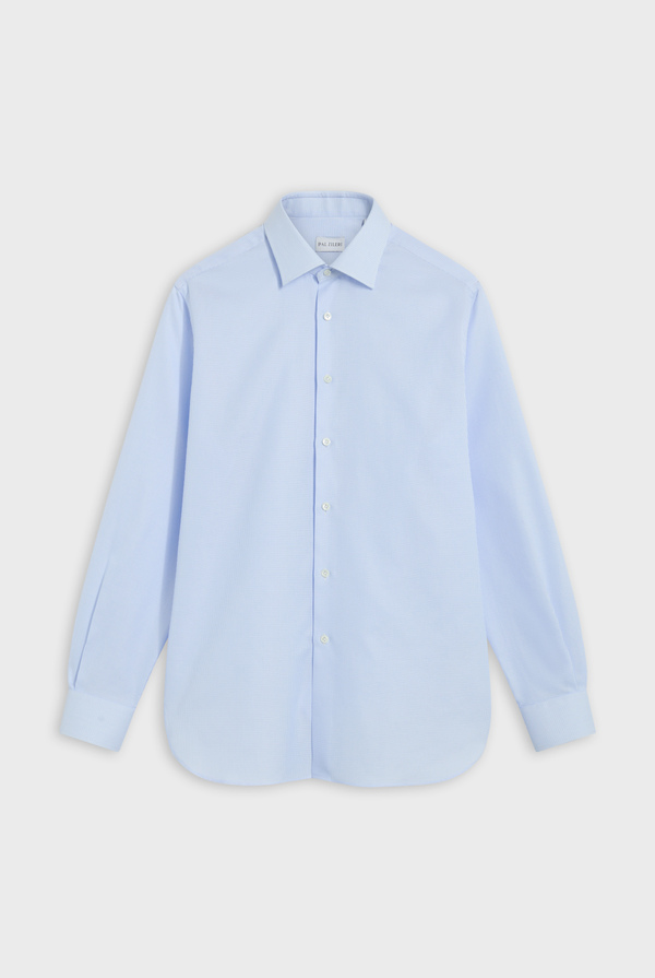 Pure cotton shirt Milano collar with micro pattern - Pal Zileri shop online