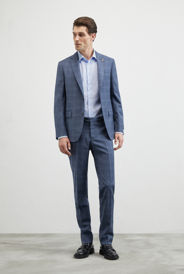 Pure cotton shirt Milano collar with micro pattern - Pal Zileri shop online