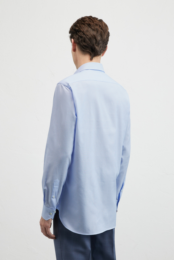 Pure cotton shirt Milano collar with micro pattern - Pal Zileri shop online