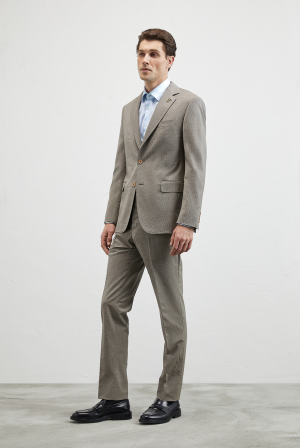 Pure cotton shirt Milano collar with micro pattern - Pal Zileri shop online