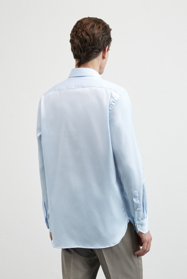 Pure cotton shirt Milano collar with micro pattern - Pal Zileri shop online