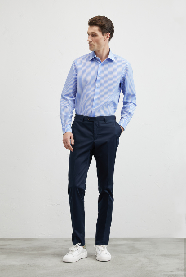 Striped shirt in pure cotton Milano collar - Pal Zileri shop online