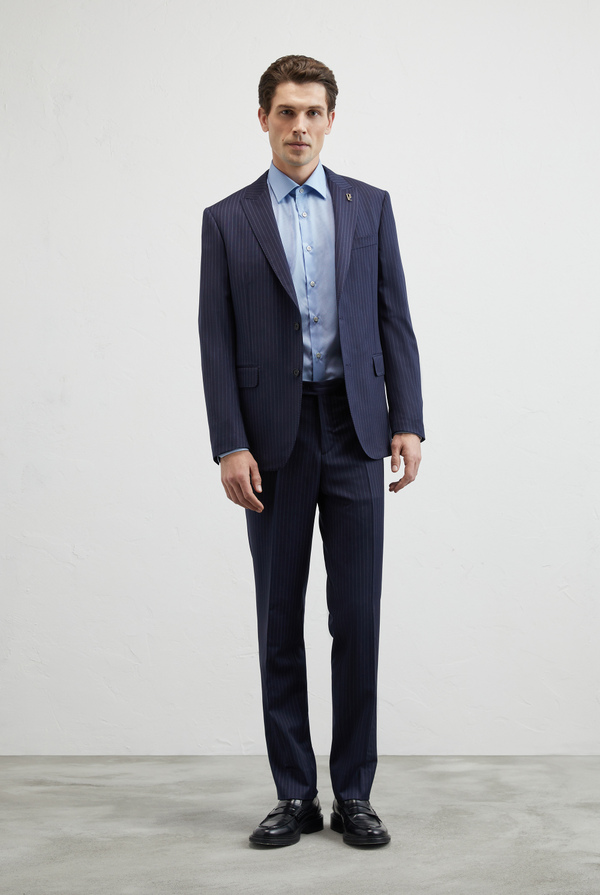 Narrow striped shirt in pure cotton Milano collar - Pal Zileri shop online