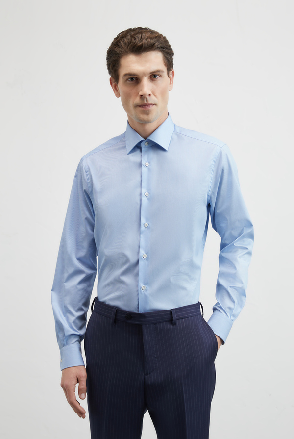 Narrow striped shirt in pure cotton Milano collar - Pal Zileri shop online