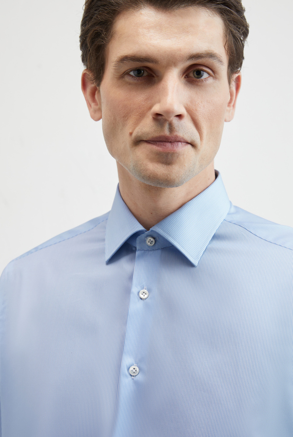 Narrow striped shirt in pure cotton Milano collar - Pal Zileri shop online
