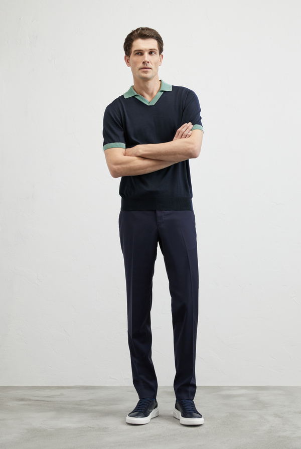 Jersey knitted polo in cotton and silk - Pal Zileri shop online