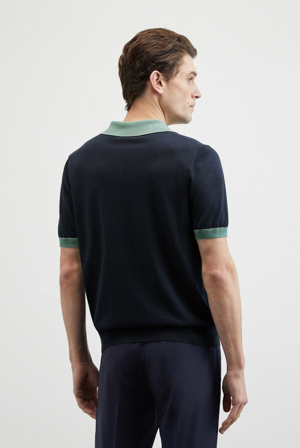 Jersey knitted polo in cotton and silk - Pal Zileri shop online