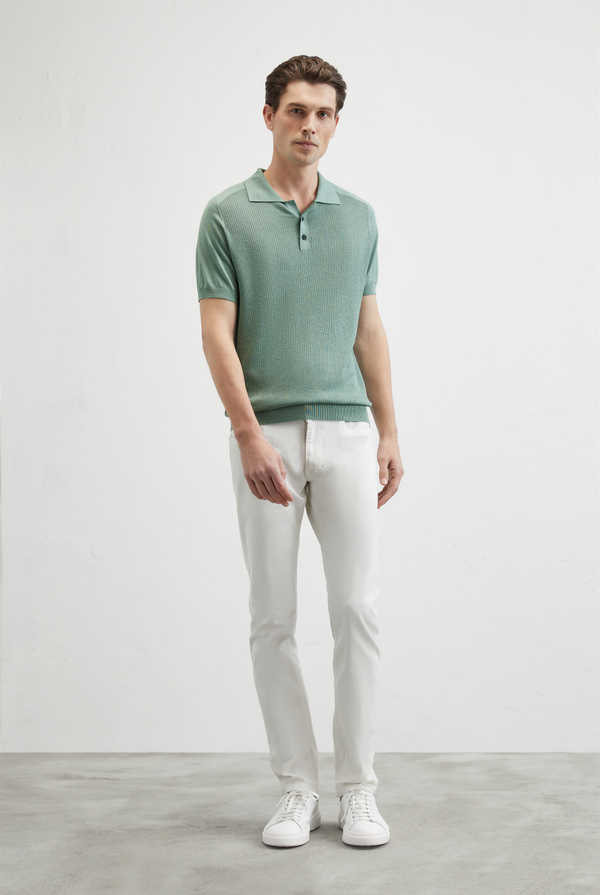 Knitted polo with raglan sleeves in silk and cotton - Pal Zileri shop online
