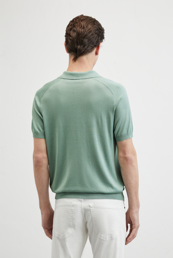 Knitted polo with raglan sleeves in silk and cotton - Pal Zileri shop online