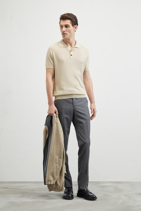 Polo in maglia con maniche raglan in seta e cotone - Pal Zileri shop online