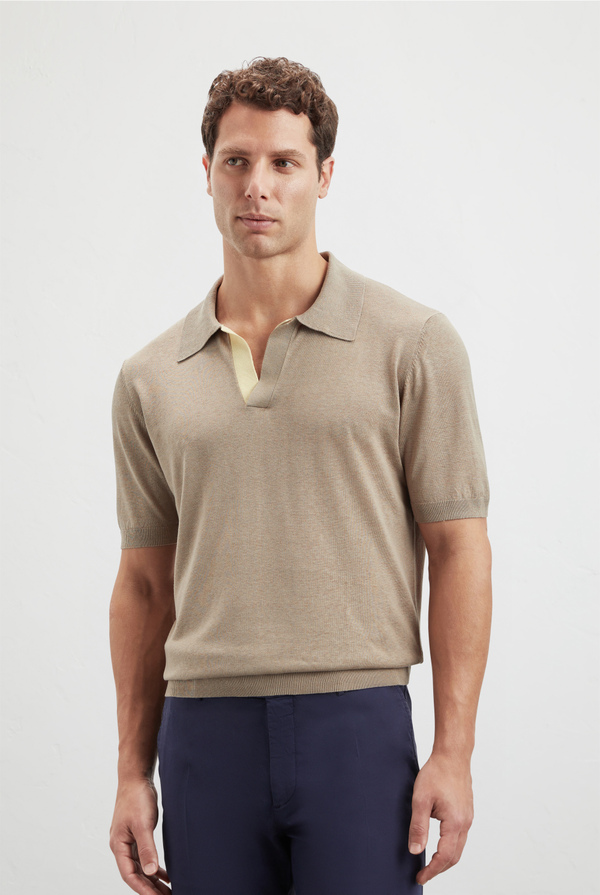 Knitted polo in silk and linen - Pal Zileri shop online