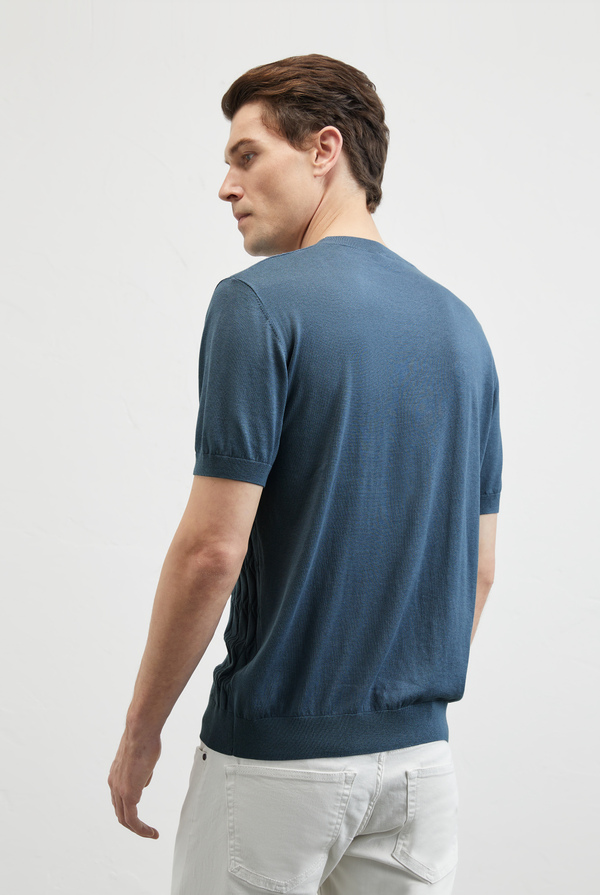 Knitted tshirt in silk and cotton - Pal Zileri shop online