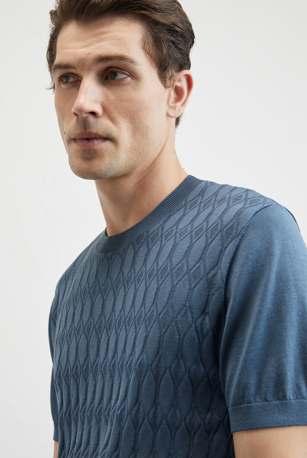 Knitted tshirt in silk and cotton - Pal Zileri shop online
