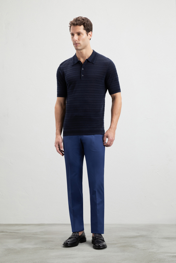 Knitted polo in cotton silk and lyocell - Pal Zileri shop online