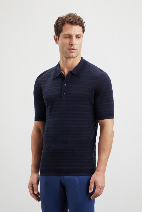 Knitted polo in cotton silk and lyocell - Pal Zileri shop online
