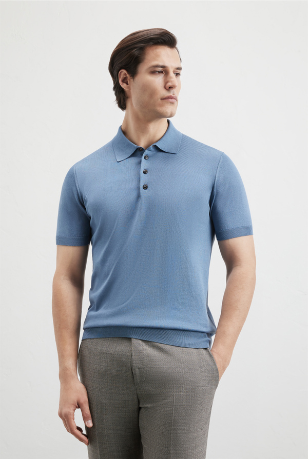 Knitted polo in silk and cotton - Pal Zileri shop online