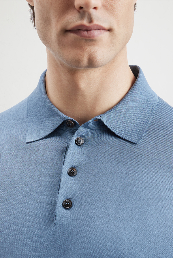 Knitted polo in silk and cotton - Pal Zileri shop online