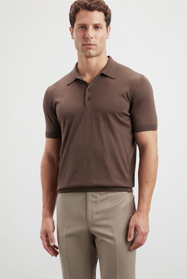 Knitted polo in silk and cotton - Pal Zileri shop online