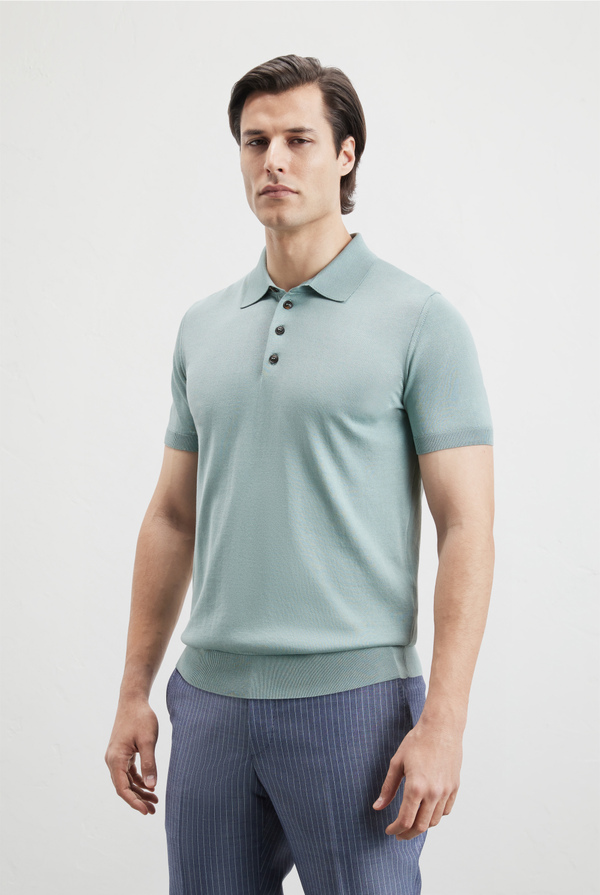 Knitted polo in silk and cotton - Pal Zileri shop online