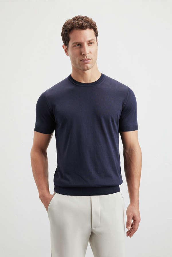 Creweneck in silk and cotton - Pal Zileri shop online