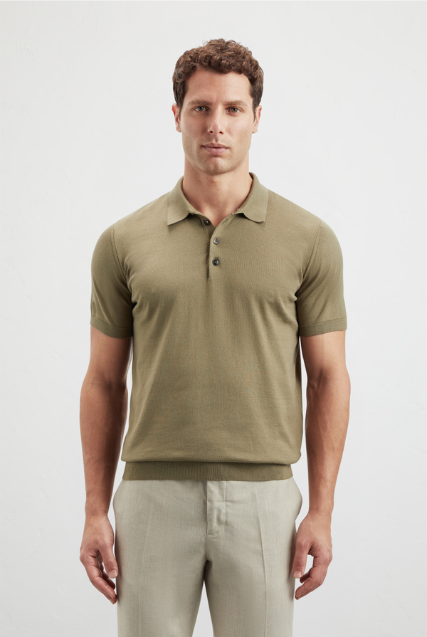 Knitted short sleeves polo in pure cotton - Pal Zileri shop online