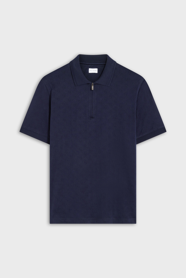 Polo with jacquard PZ all over - Pal Zileri shop online