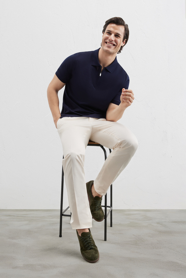 Polo with jacquard PZ all over - Pal Zileri shop online