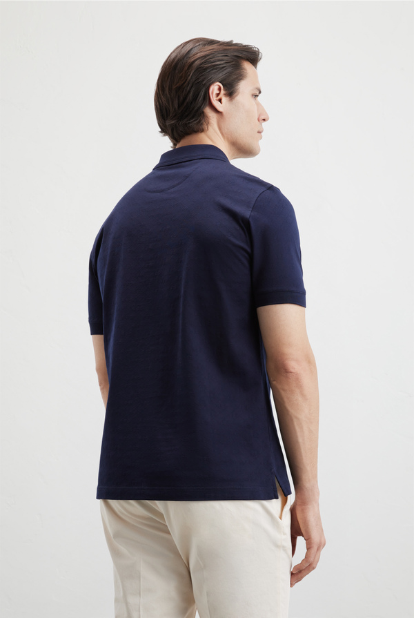 Polo with jacquard PZ all over - Pal Zileri shop online