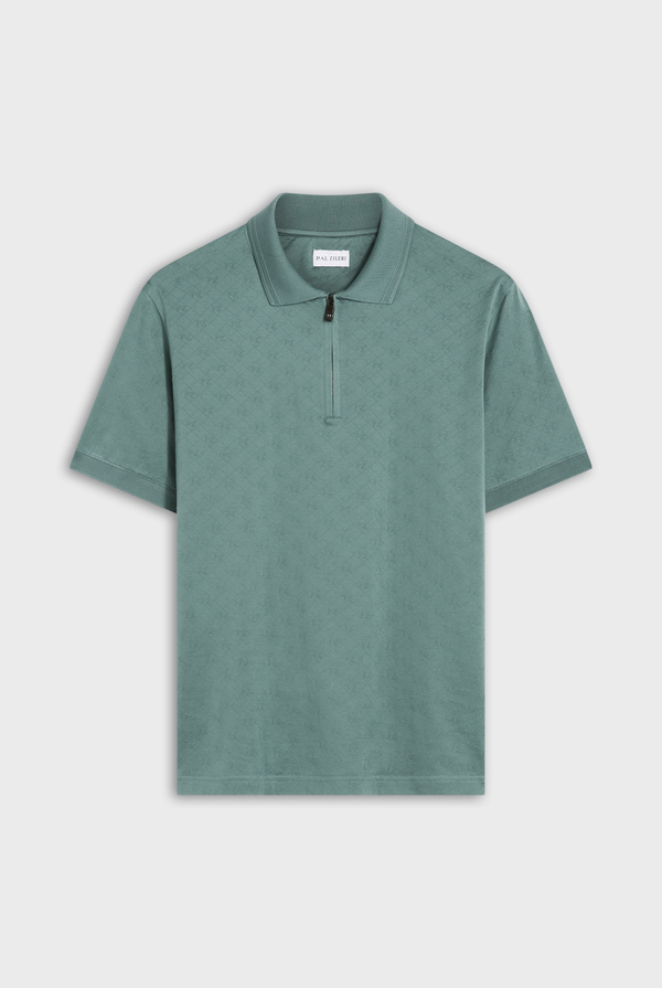 Polo with jacquard PZ all over - Pal Zileri shop online
