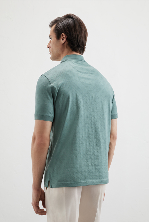 Polo with jacquard PZ all over - Pal Zileri shop online