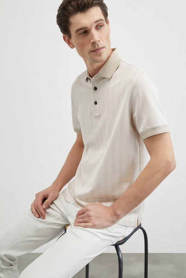 Jersey polo in jacquard cotton - Pal Zileri shop online
