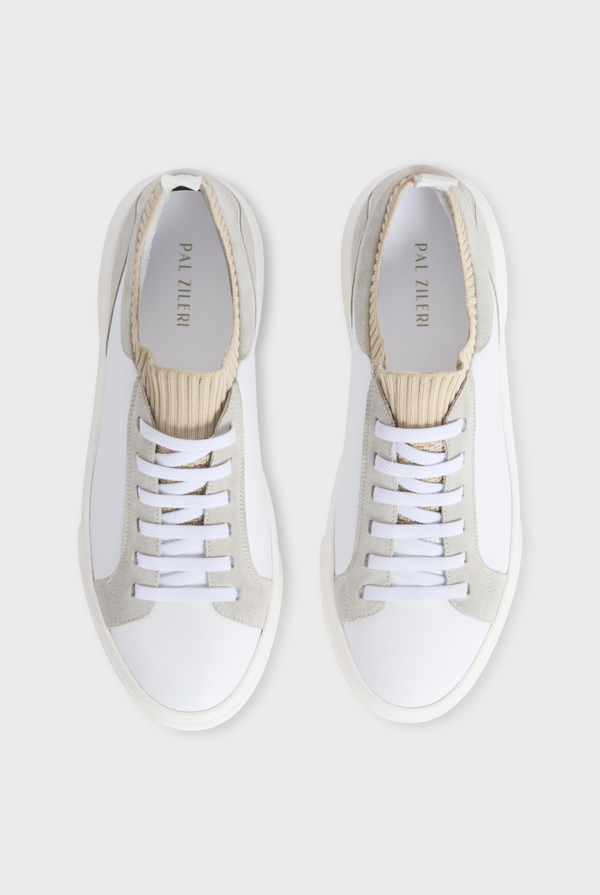 Slip-on sneaker in calfskin with suede details - Pal Zileri shop online