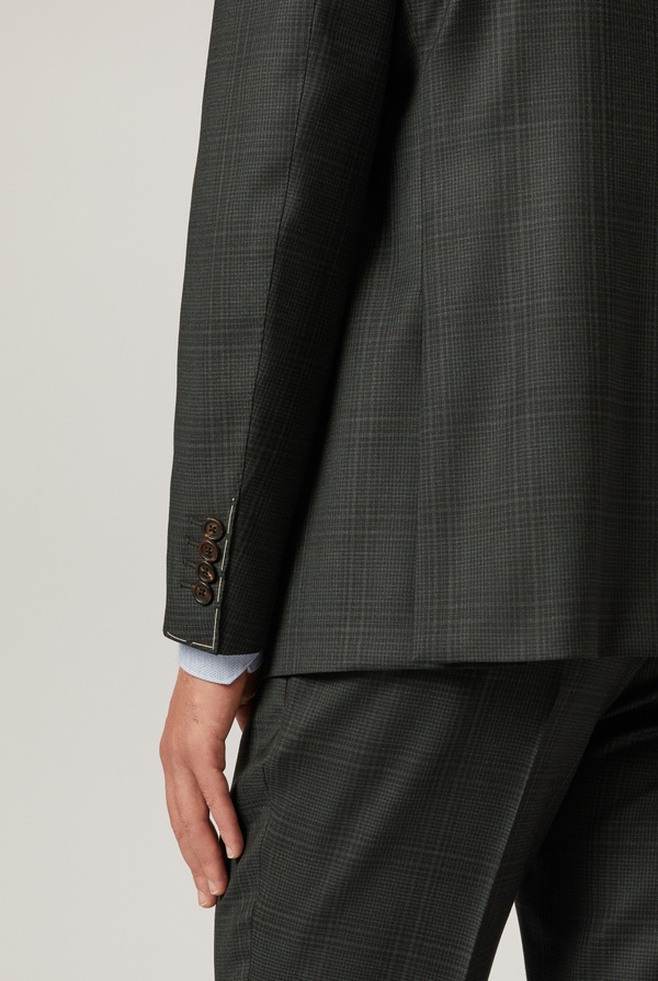 Tailored 2 pieces suit in natural stretch wool with Prince of wales motif - Pal Zileri shop online