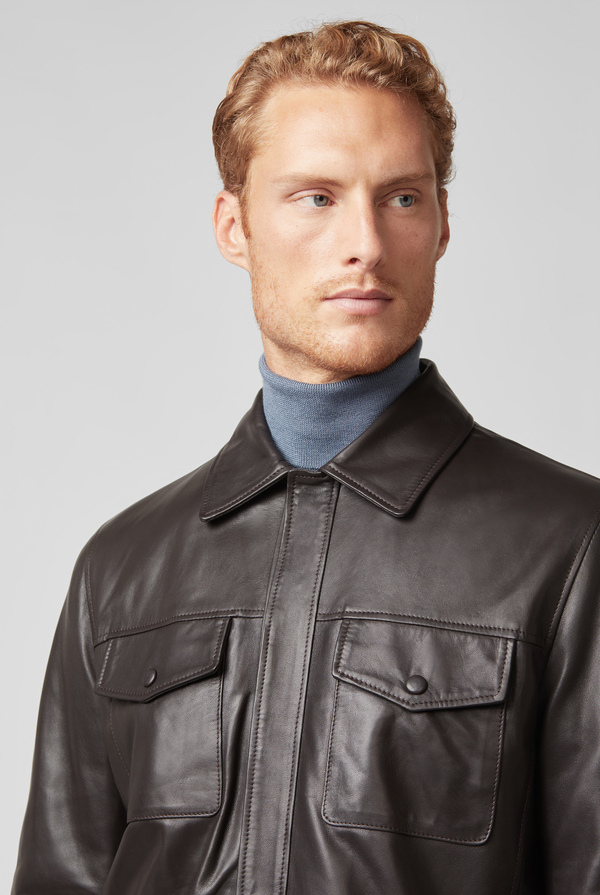 Leather overshirt with slight padding - Pal Zileri shop online