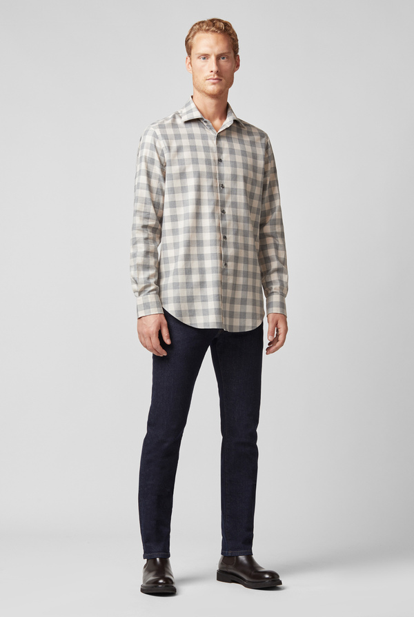 Micro check flanel shirt - Pal Zileri shop online