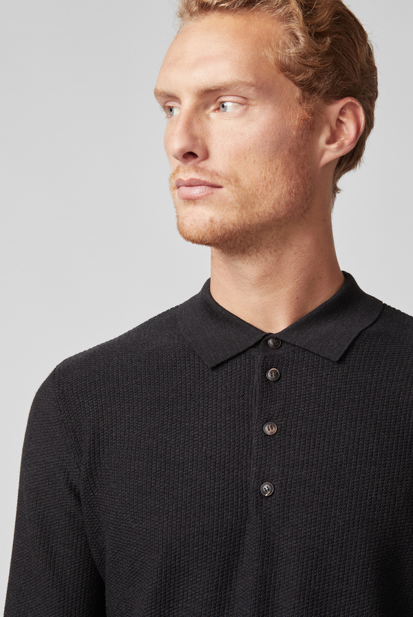 Long-sleeved polo in wool and silk - Pal Zileri shop online