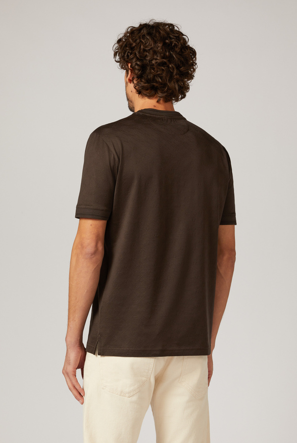 T-shirt in jersey di cotone stampa tono su tono - Pal Zileri shop online