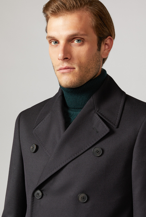 Pea coat in technical wool with gabardine effect - Pal Zileri shop online