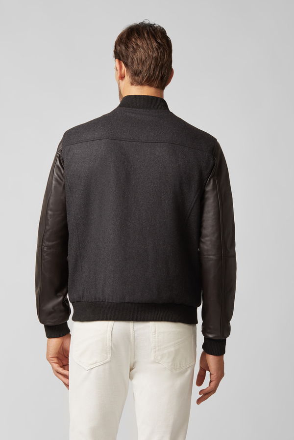 Wool bomber with leather sleeves - Pal Zileri shop online