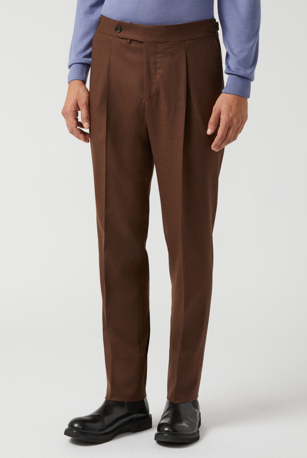Pleated trousers in stretch wool - Pal Zileri shop online