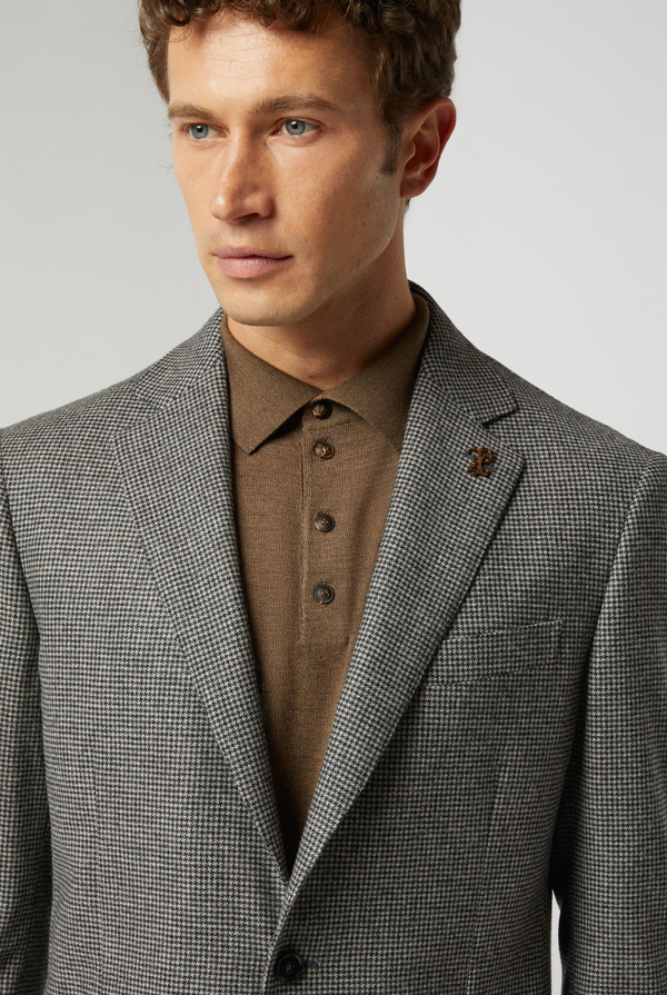 Vicenza blazer in wool, cashmere and elastane with Pied de Poule motif - Pal Zileri shop online