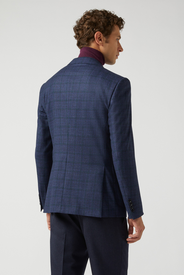 Key blazer in stretch wool with geometrical micro-pattern - Pal Zileri shop online