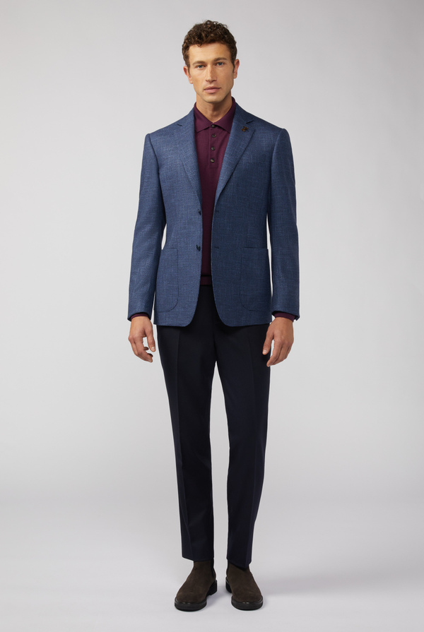 Key blazer in wool, bamboo and cashmere with Pied de Poule motif - Pal Zileri shop online